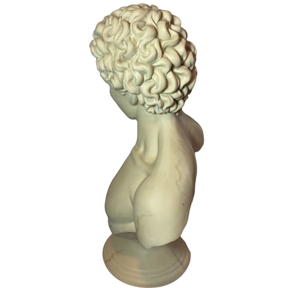 Julius Caesar? Michelangelo's David? Antinous? Hermes? 17" H faux marble Bust - Picture 5 of 9